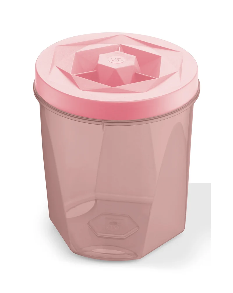 POTE C/TAPA ROSCAVISION 1,1L ROSA TRANSLUCIDO