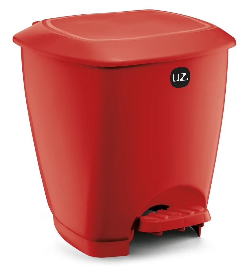 BASUREROS CON PEDAL 12L GOLD ROJO SOLIDO