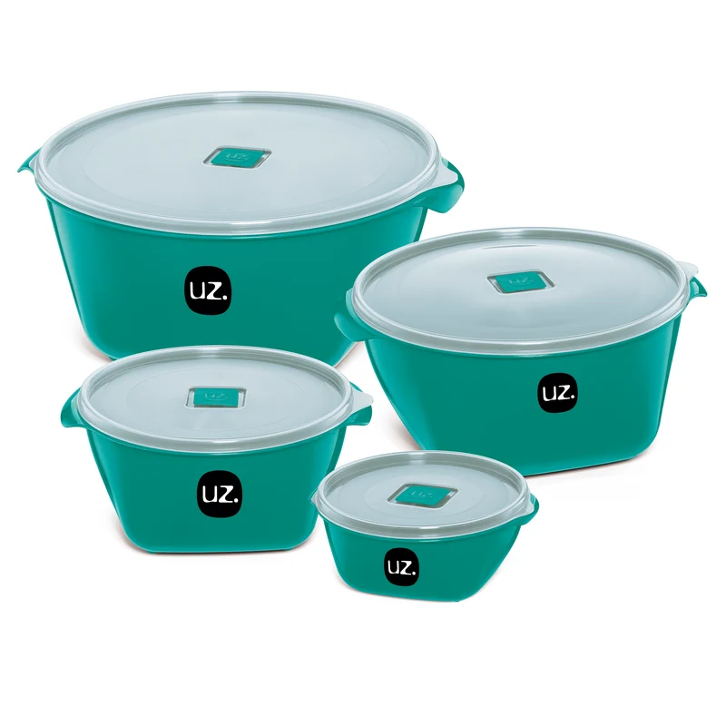 JGO. CONTENEDORES 4 PZAS. PREMIUM 0.8/2/4/6L VERDE