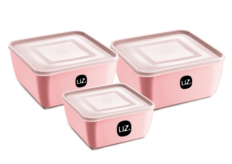 KIT 3 MULTIUSO CUADRADO ROSA SOLIDO
