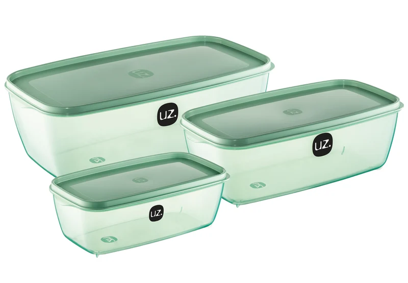KIT 3 MULTIUSO RETANGULAR VERDE MENTA TRANSLUCIDO