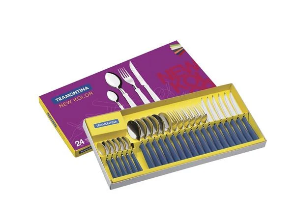 JGO. CUBIERTOS 24 PZA AZUL NK