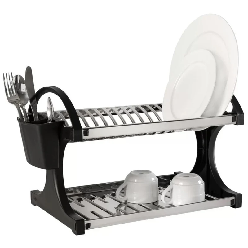 ESCURRIDOR EN ACERO INOXIDABLE CAP 16 PLATOS NEGRO