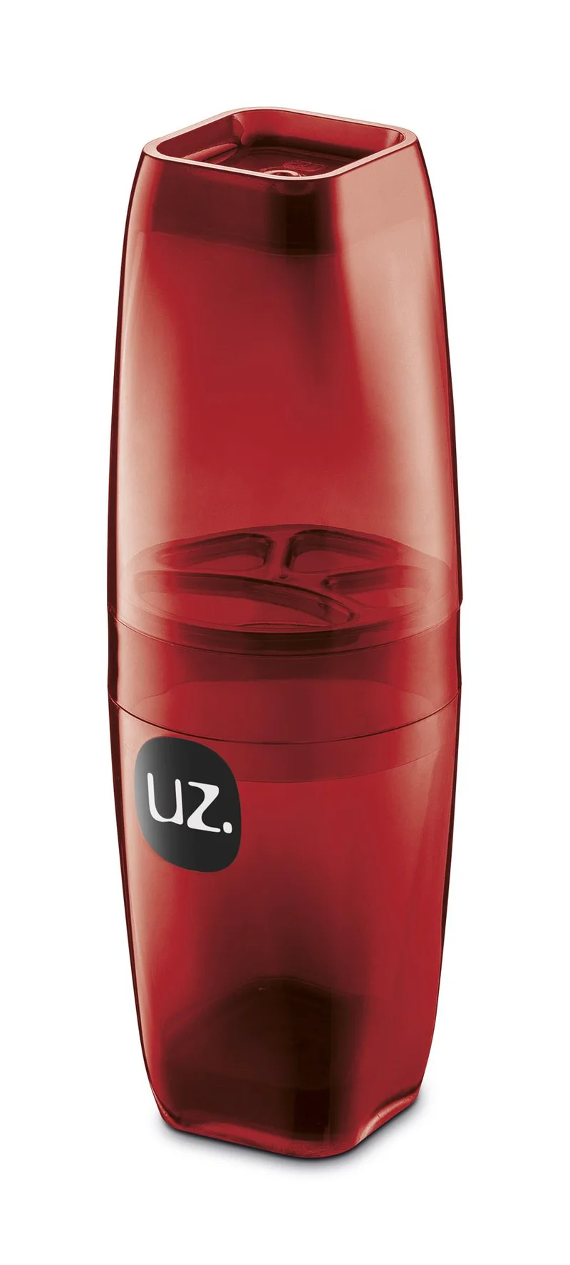PORTA CEPILLO C/TAPA PREMIUM ROJO TRASLUCIDO