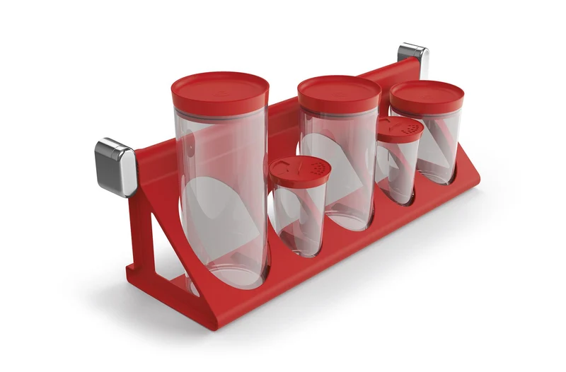 SOPORTE PORTA-CONDIMENTOS ROJO SOLIDO