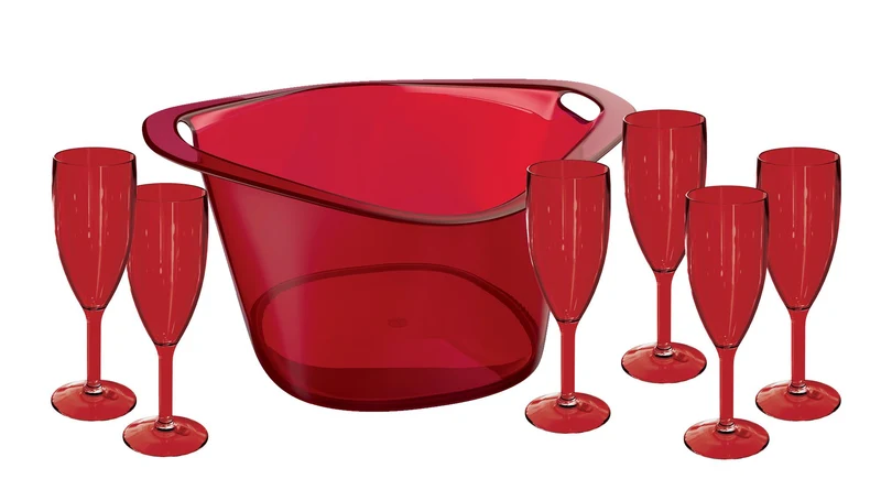 KIT FIESTA 7 PZA ROJO TRANSLUCIDO
