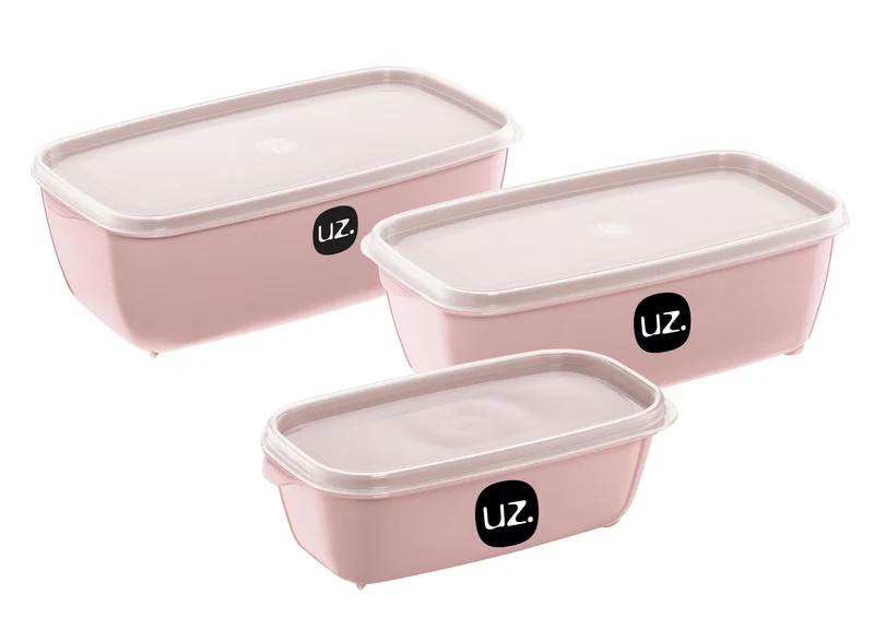 KIT 3 MULTIUSO RETANGULAR ROSA SOLIDO IC