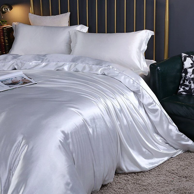 Ensemble de Literie en Soie – Rafraîchissant, 4 pièces en Diverses Tailles pour la Décoration de Chambre