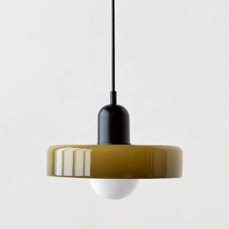 Suspension en verre – Éclairage design élégant aux couleurs douces pour salle à manger ou chambre