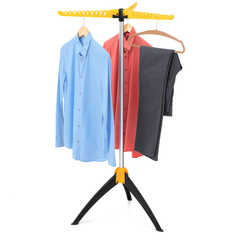 art moon Elm - Tendedero Plegable, Tendedero Vertical, con 3 Brazos para 63 Perchas de Ropa, Perchero para Ropa, Ideal para secar Camisas, 66x57x130cm