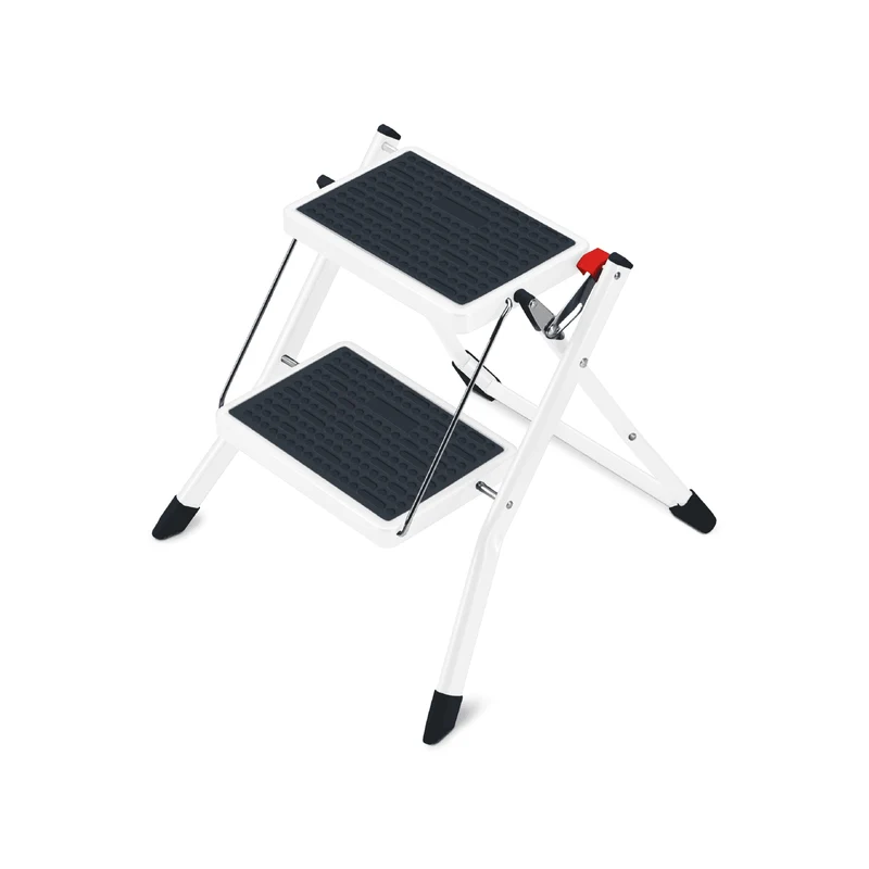 Tatkraft Rock - Escalera plegable, Robusta, Hasta 150kg, 2 Escalones antideslizantes, Acero