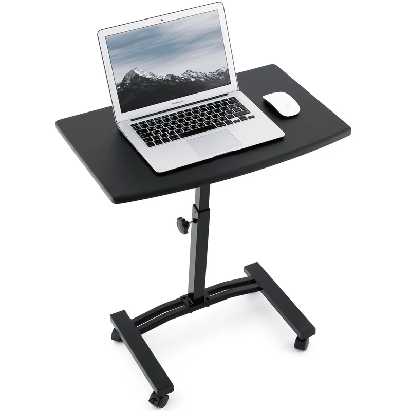 Tatkraft Dream - Escritorio de pie ajustable, Mesa auxiliar de sofa, de altura ajustable 52-84 cm, Soporte de laptop, con Ruedas de bloqueo