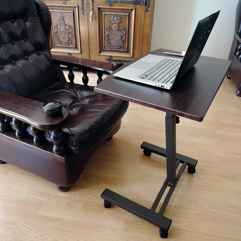 Tatkraft Salute - Escritorio de Pie Ajustable Móvil para Ordenador Portátil, Mesa Auxiliar de Sofa Regulable en Altura