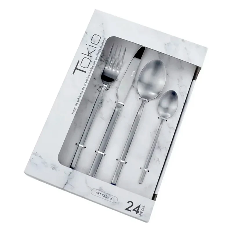 Set 24 Piezas de Cubiertos en Acero Inoxidable