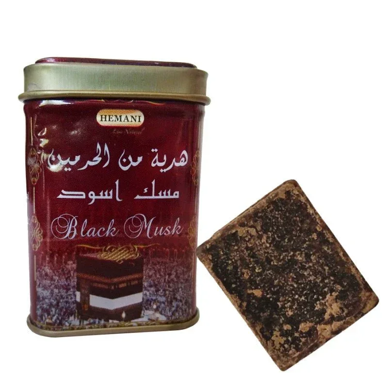 Almizcle Negro en Piedra de Calidad Premium en Lata Deluxe - Aroma Resinoso y Sensual - Hemani