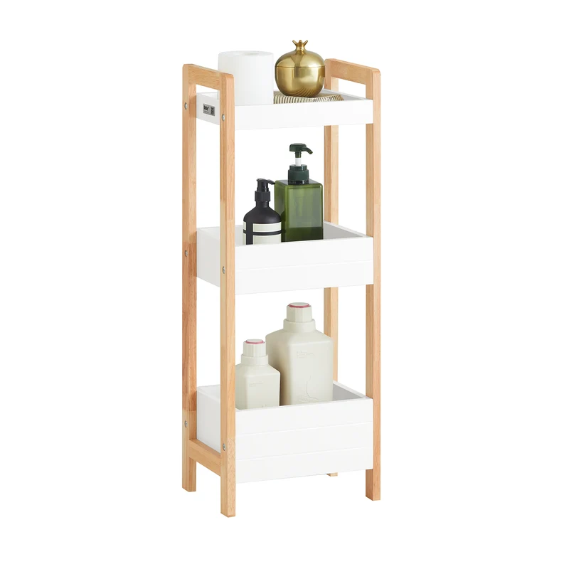 SoBuy FRG226-WN Estanterías de Baño con 3 niveles de bandeja Blanco