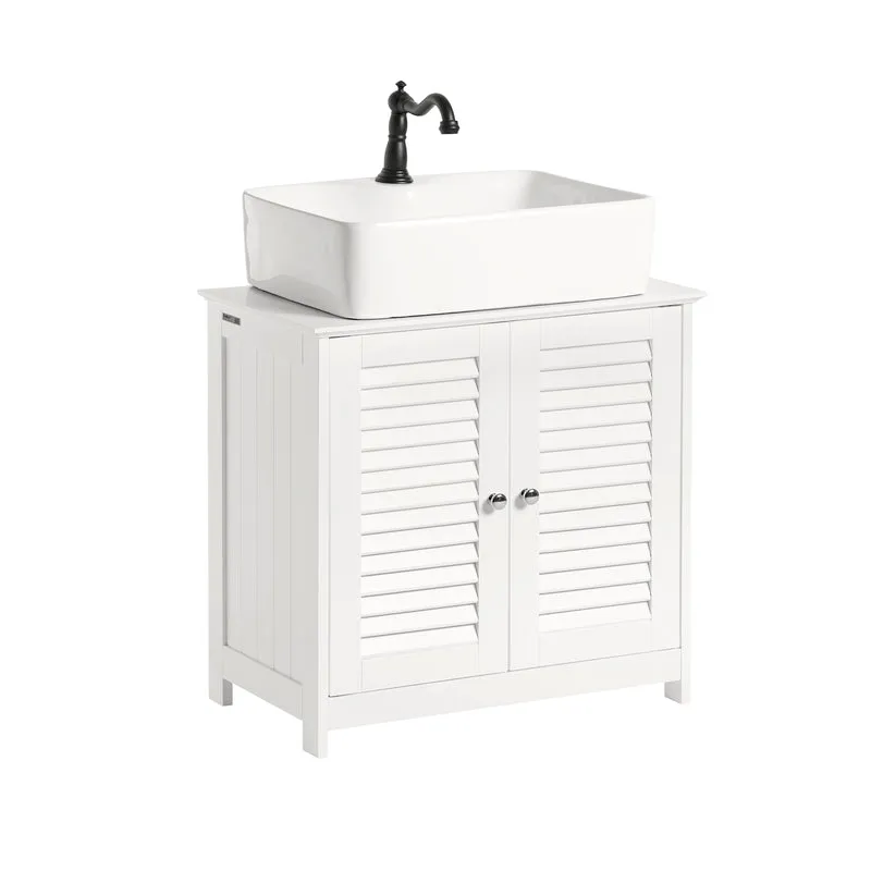 SoBuy FRG237-W Armario de Baño 2 puertas y 2 estantes Blanco