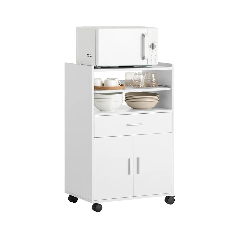 SoBuy FSB09-W Aparador de Cocina para microondas Con 2 Puertas y 1 cajón