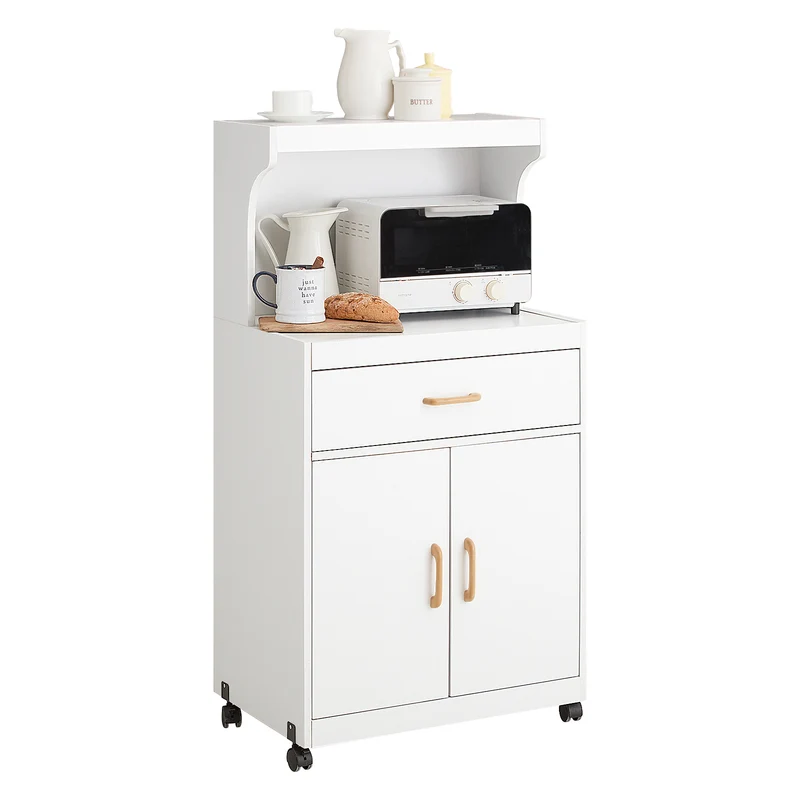 SoBuy FSB12-W Aparador para microondas con 2 puertas y 1 cajón