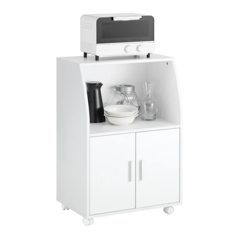 SoBuy FRG241-W Aparador para microonda con 2 puertas y 1 estante