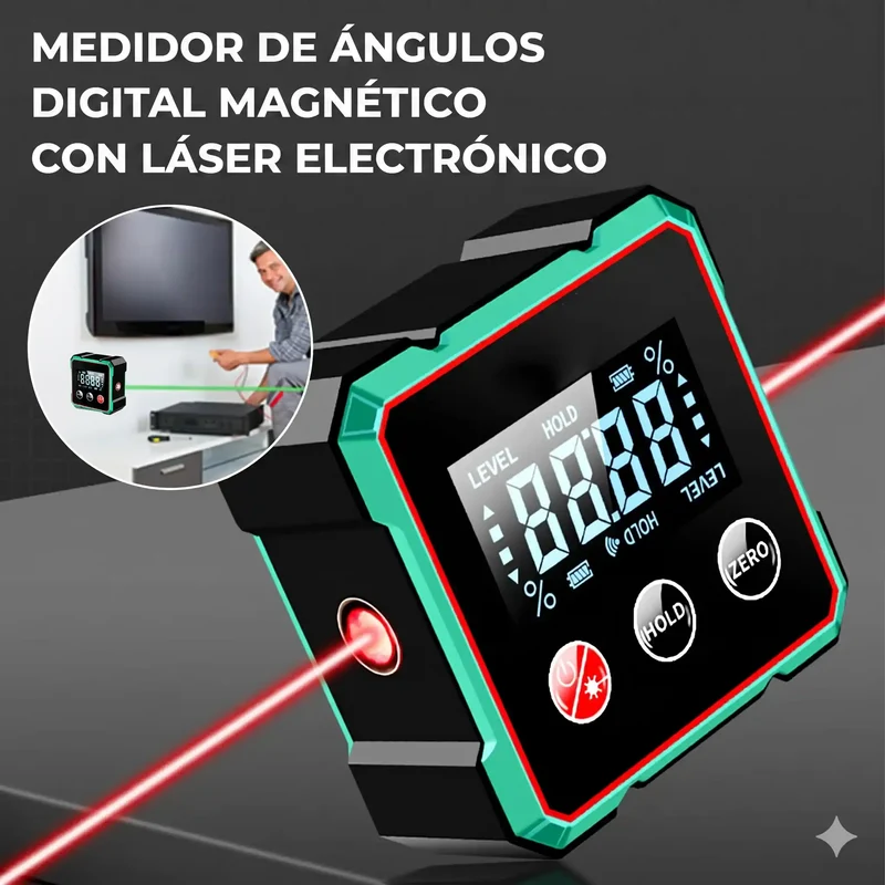 Medidor de ángulos digital magnético con láser electrónico