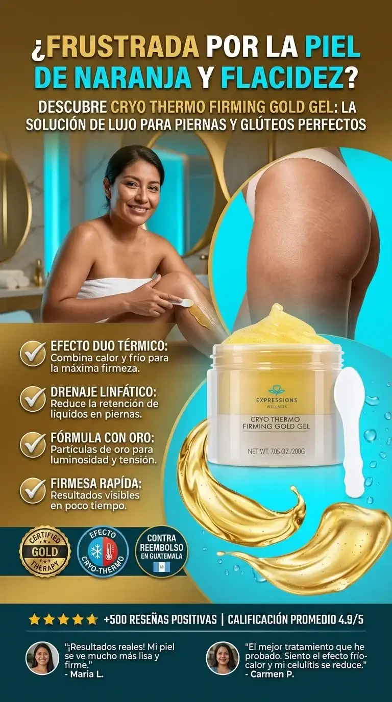Gold Gel Reafirmante: Piel más firme y sin celulitis en pocos días.