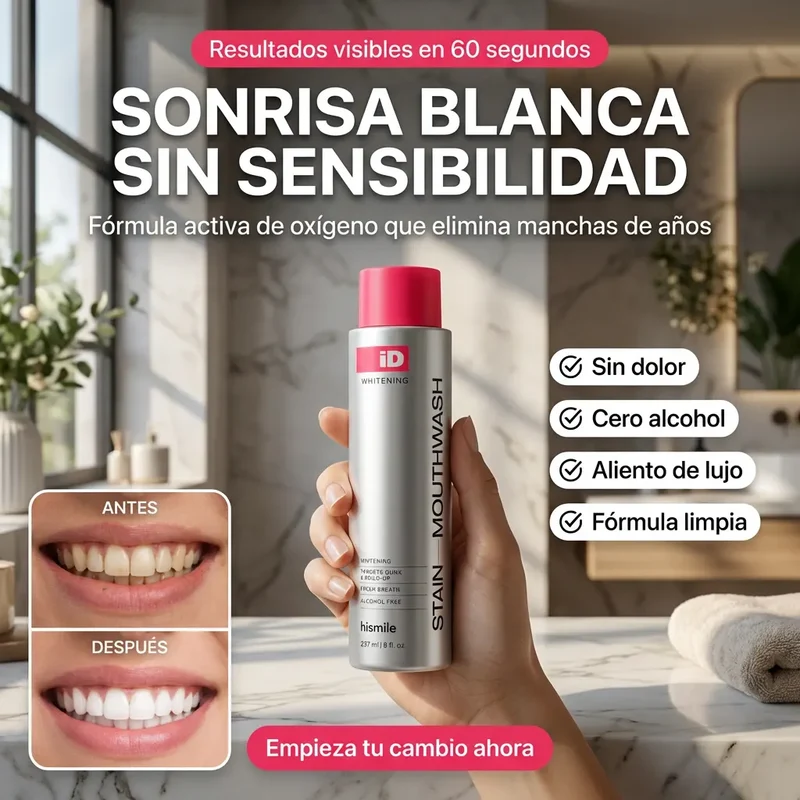 Hismile iD Enjuague bucal blanqueador de manchas