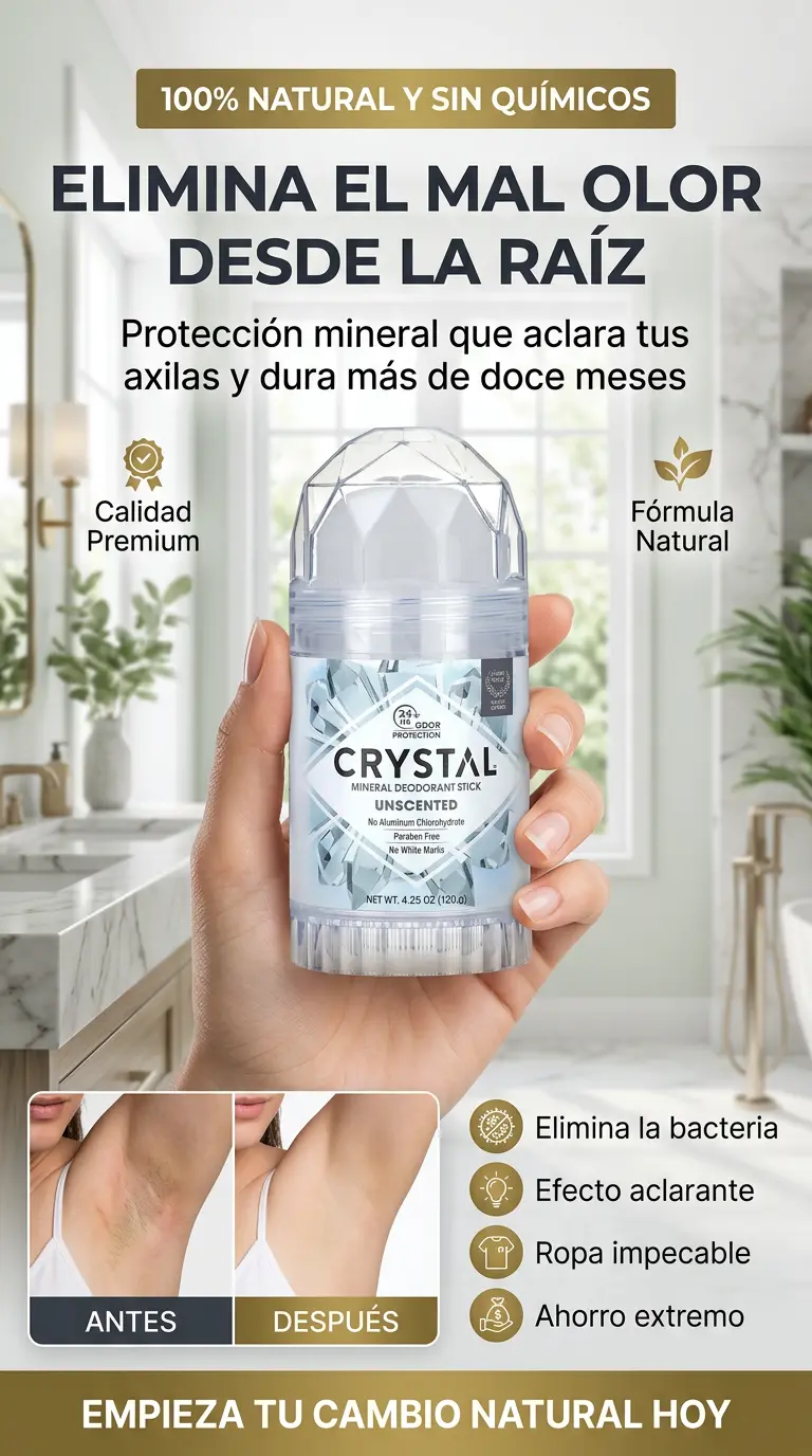 Piedra de Alumbre Crystal: Elimina el mal olor de raíz