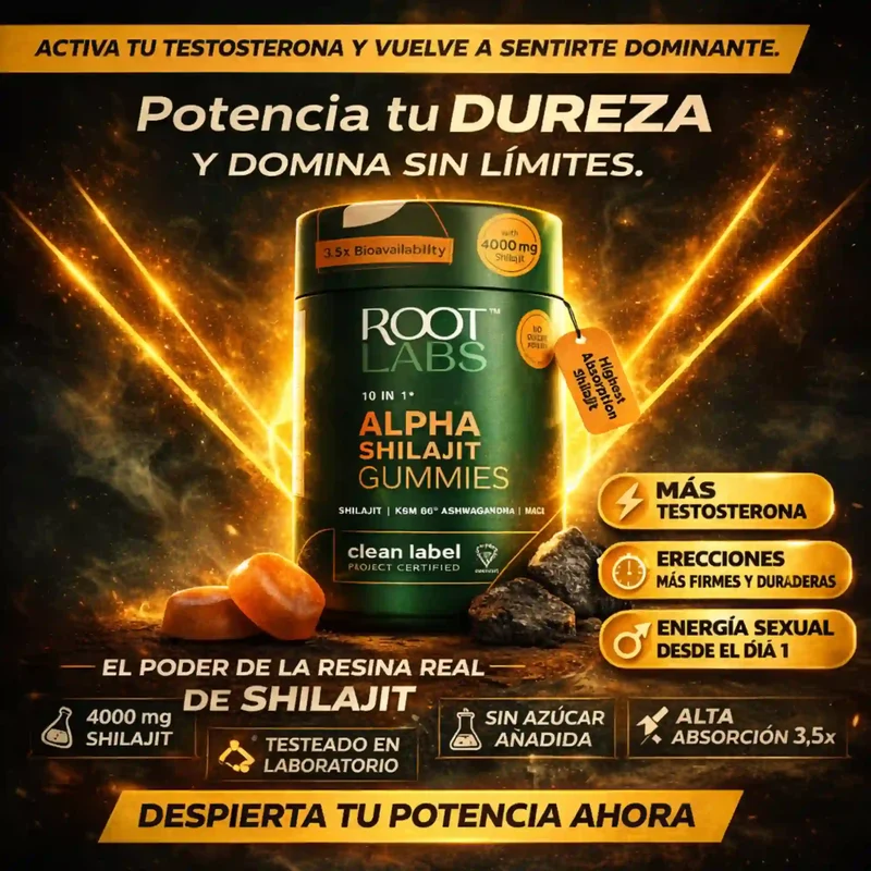 Root Labs Alpha Gummies Potencia Masculina y Energía Diaria
