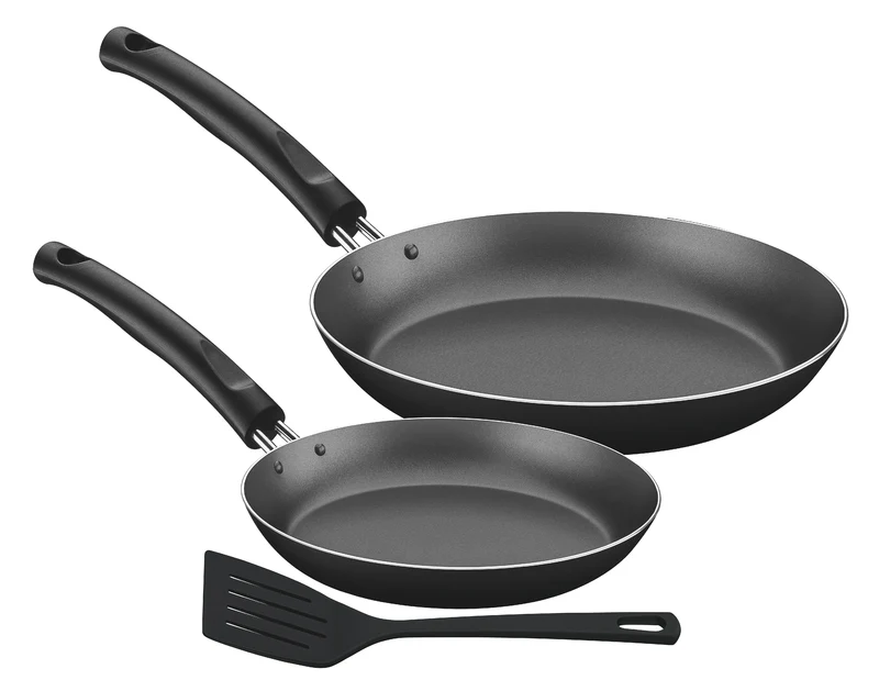 JGO. SARTEN 24 CM + 30 CM + ESPATULA TRAMONTINA