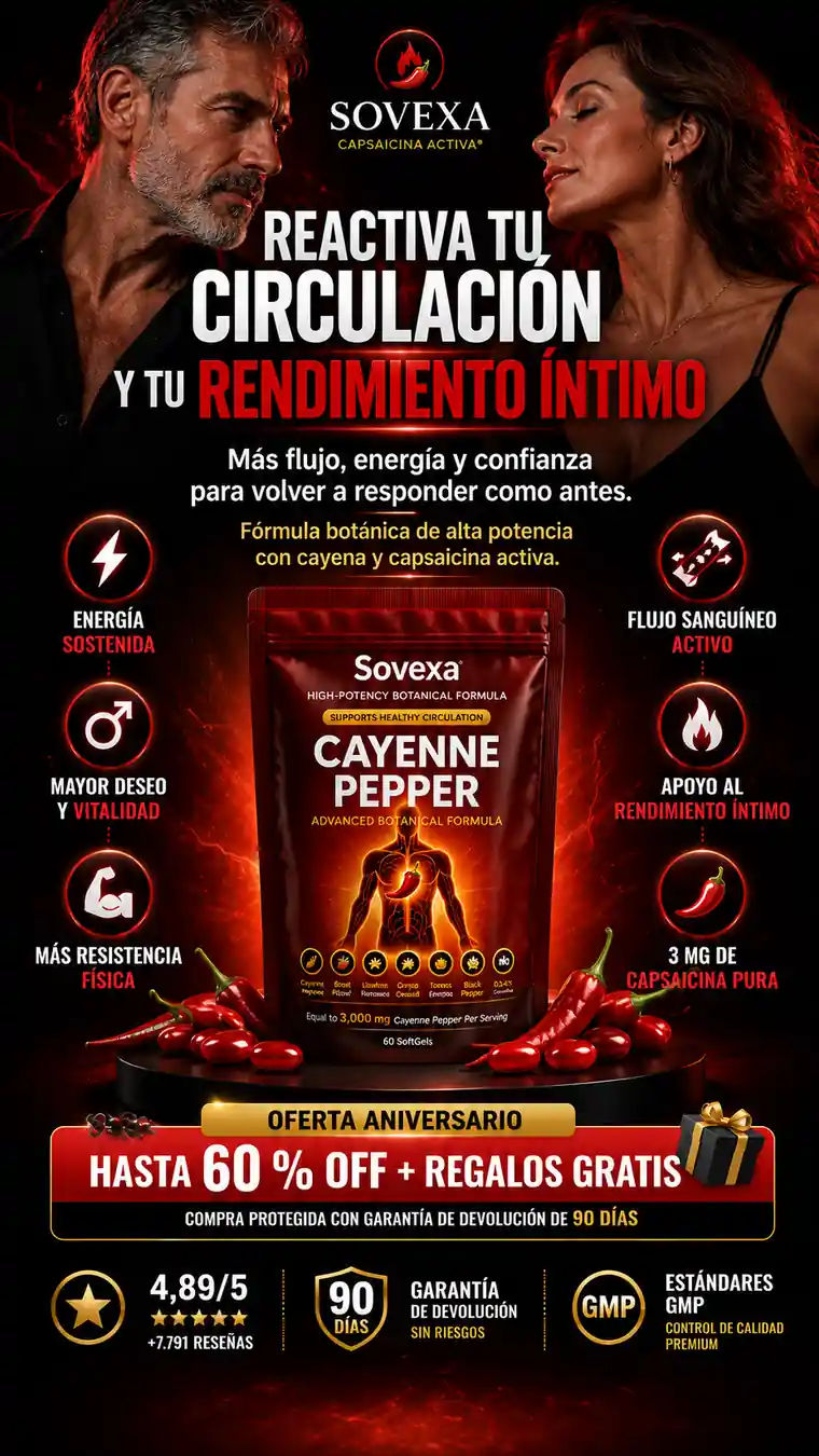 Sovexa Capsaicina Activa® en Softgels – Reactiva tu Circulación Natural.