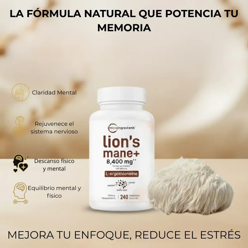 Melena de León en Capsulas Enfoque mental y claridad diaria