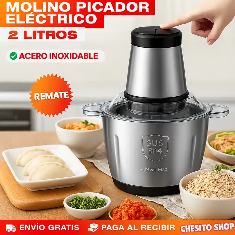 MOLINO PICADOR ELÉCTRICO ACERO INOXIDABLE 🔥 (TAMAÑO GRANDE)🔥