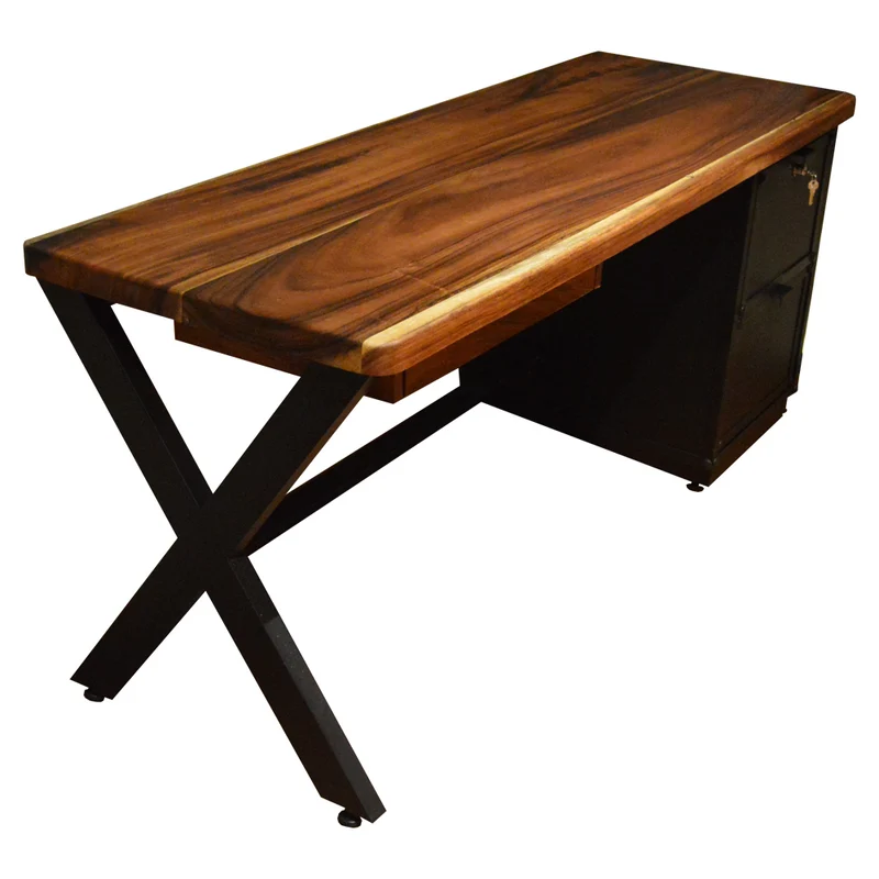 Escritorio 'Bonn' | Madera Parota y Acero
