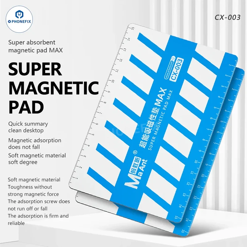 Regla de medición con almohadilla magnética supermagnética MaAnt CX-003 para almacenamiento de tornillos