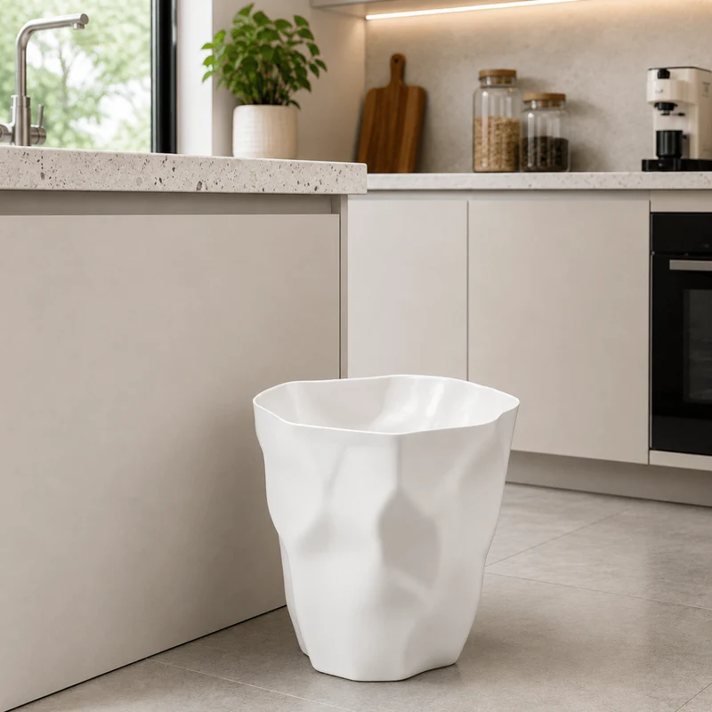 Poubelle Minimaliste – Noir, Design Moderne pour Salle de Bain, Cuisine ou Bureau