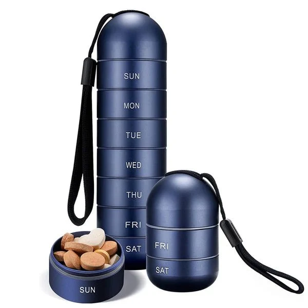 Pillendoos – Organisateur Portable de Médicaments et Suppléments pour 7 Jours, Idéal pour la Maison et les Voyages