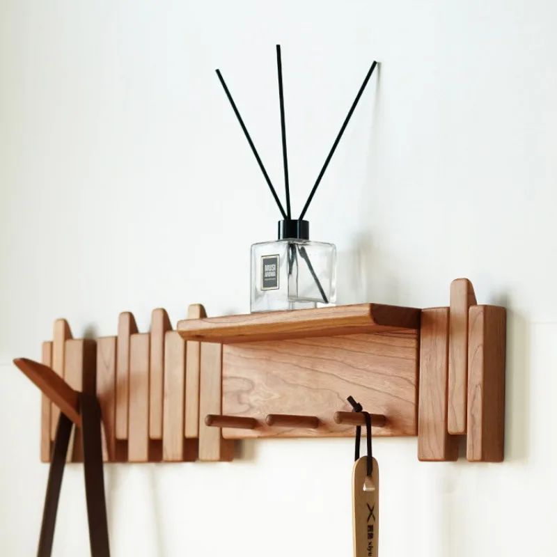 Cintre en Bois de Noyer – Design Créatif de Touches de Piano pour Hall ou Entrée avec 9 Crochets