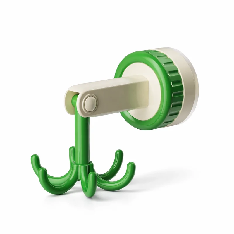 Crochet Murale avec Ventouse Rotative – Plastique et Métal Résistants pour Cuisine, Salle de Bain ou Hall