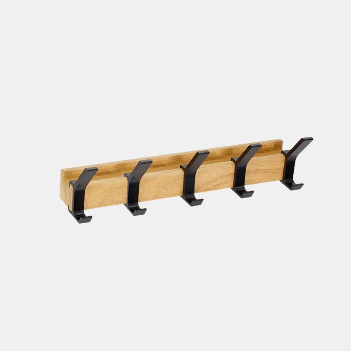 Porte-manteau mural – Noir, Design scandinave avec crochets doubles réglables pour hall ou chambre