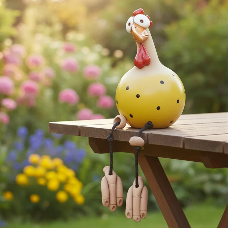 Figurine de jardin – Résine résistante aux intempéries, Poules mobiles pour une décoration de jardin ludique