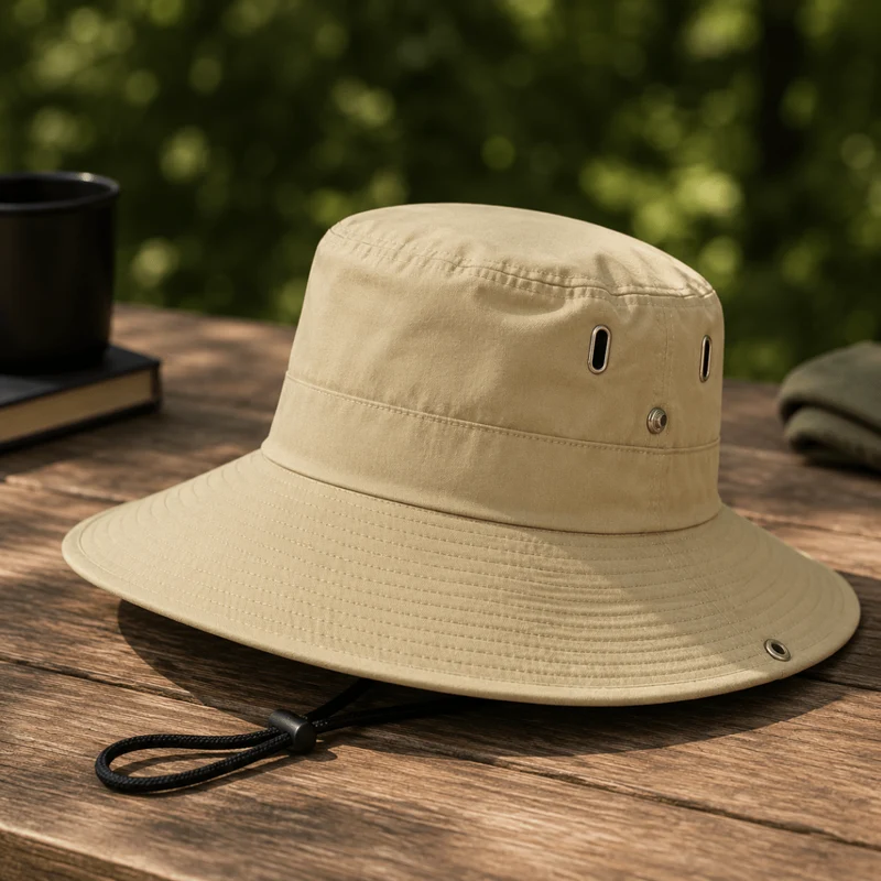 Chapeau d'Aventure UV-Protecteur – Matériau Léger et Respirant pour Activités de Plein Air comme la Randonnée et le Camping