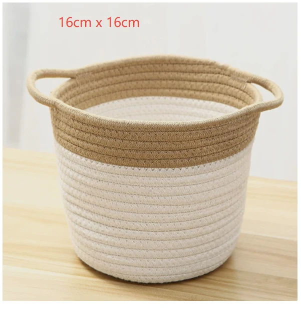 Panier de Rangement Tressé – Corde en Coton, Beige Naturel pour Salle de Bain ou Chambre d’Enfant