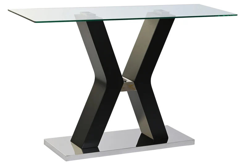 CONSOLA CRISTAL TEMPLADO MDF 120X40X76 NEGRO