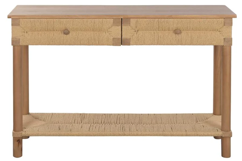 CONSOLA ABETO RATAN 120X35X81 2CAJ. NATURAL