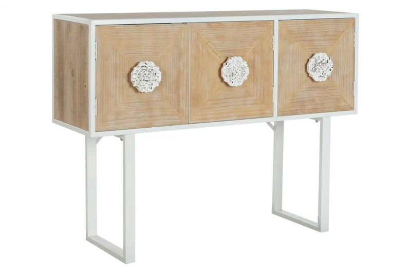 CONSOLA ABETO METAL 120X35X90 BLANCO