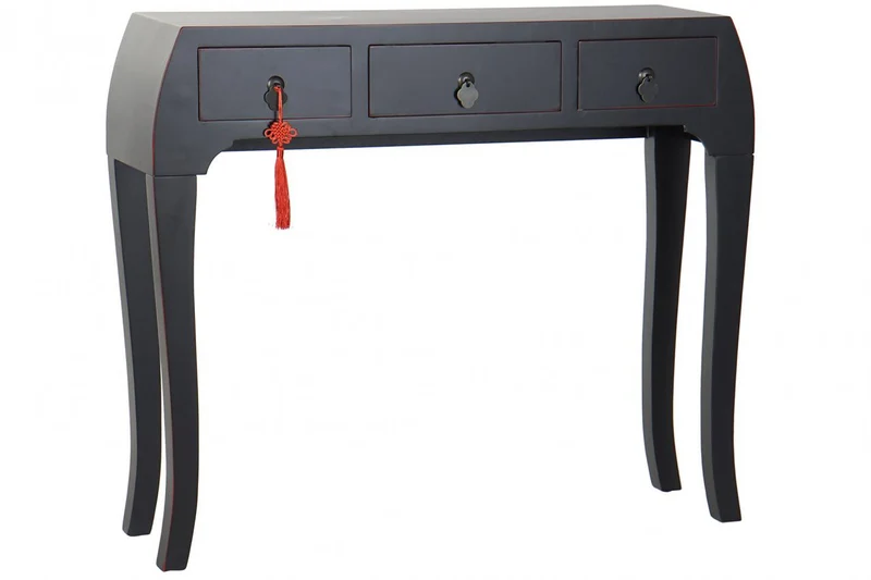 CONSOLA ABETO MDF 96X26X80 ORIENTAL NEGRO