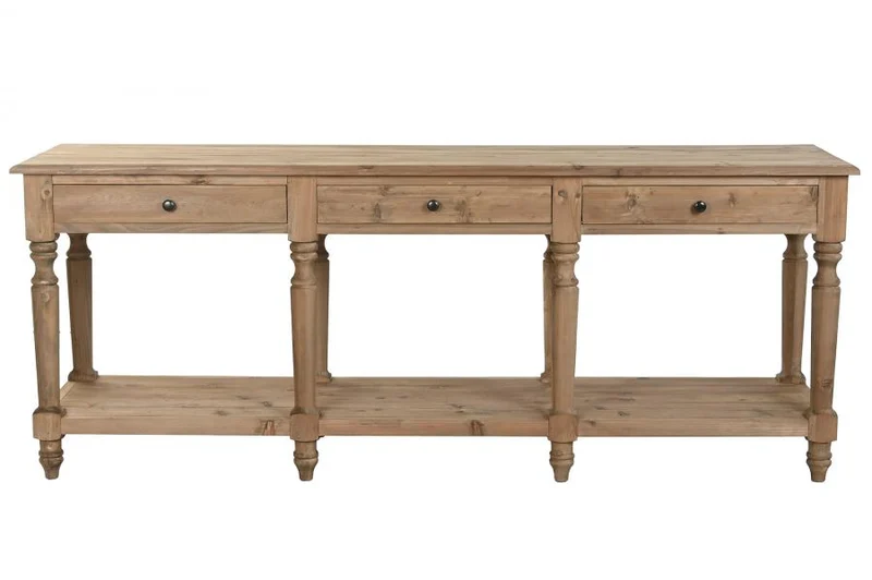 CONSOLA ABETO MADERA RECICLADA 200X55X78
