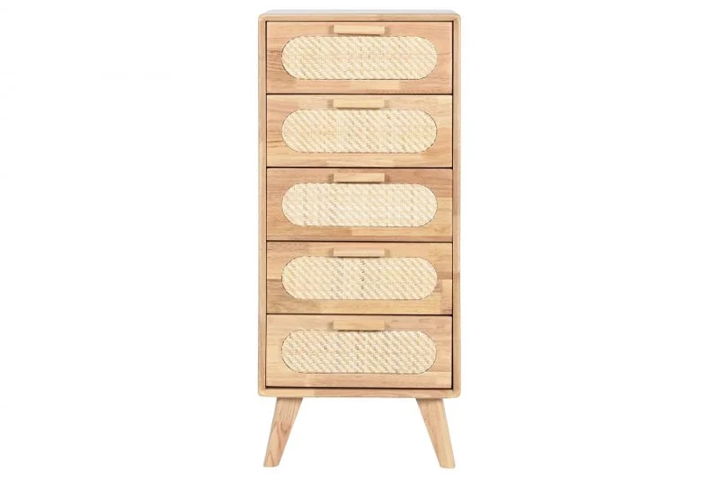 CAJONERA RUBBERWOOD RATAN 40X30X93 NATURAL