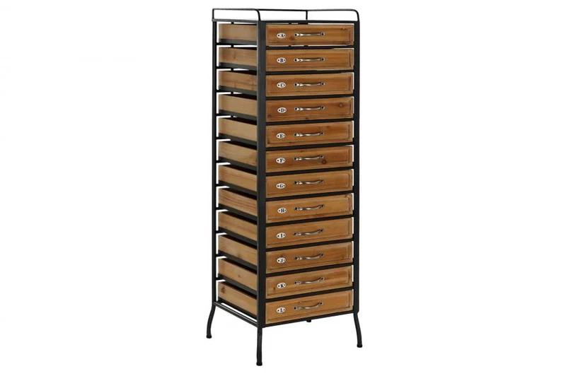 CAJONERA ABETO HIERRO 40X33X122 NEGRO